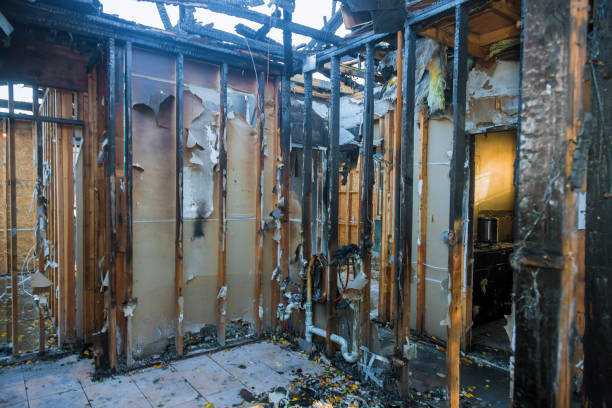 Professional Fire Damage Restoration technician working in Bronson, MI
